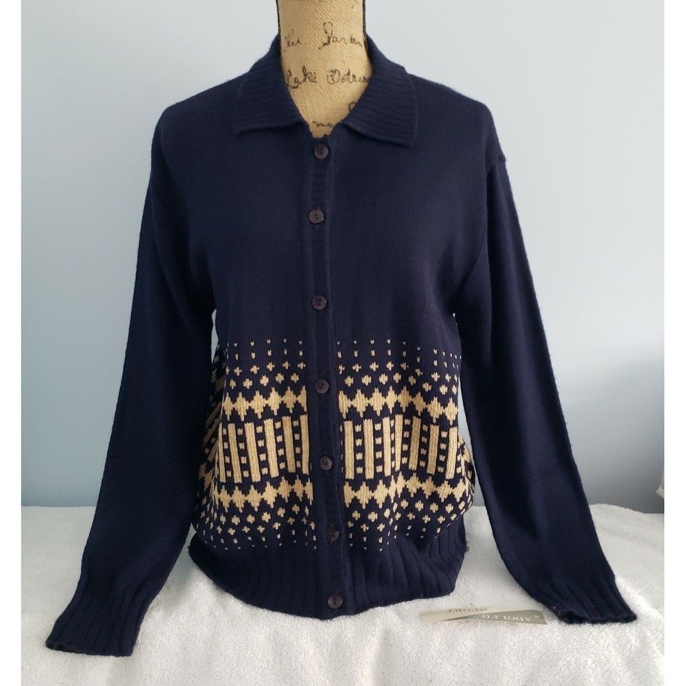 Adolfo Sport Womans  Sweater Button Down‎ Size Large New with tags